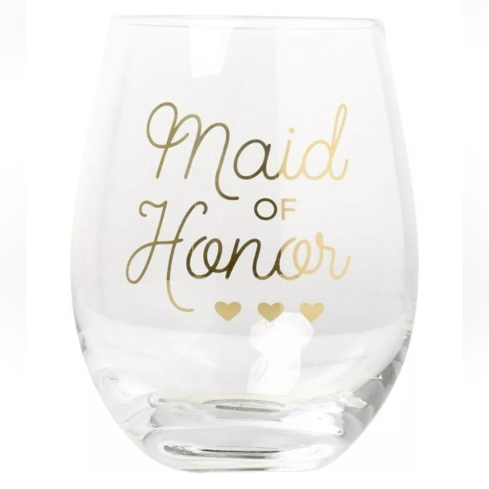 🆕 Kate & Milo Maid of Honor' Wine Glass MOH Gifts from Bride, Bachelorette, New